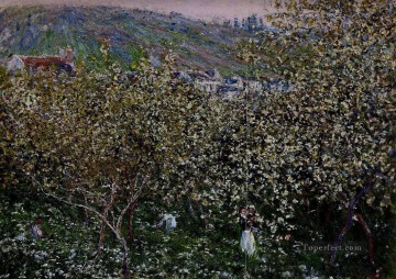 Claude Monet Painting - Vetheuil ciruelos en flor Claude Monet